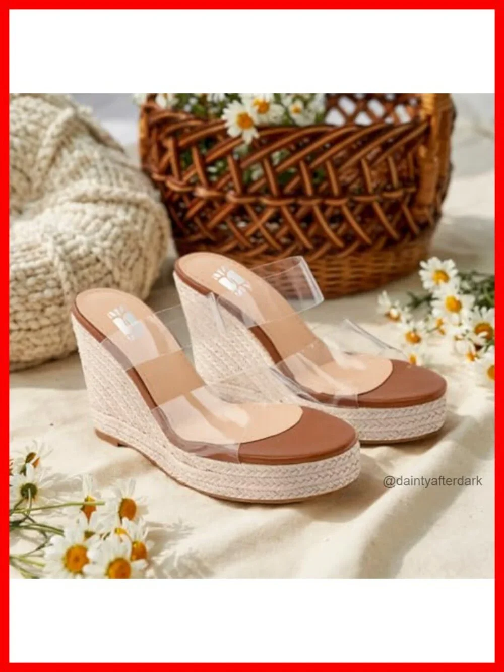 Espadrille Wedge Sandals for Women, Open Toe Platform Slides, Straw Wedge Heel